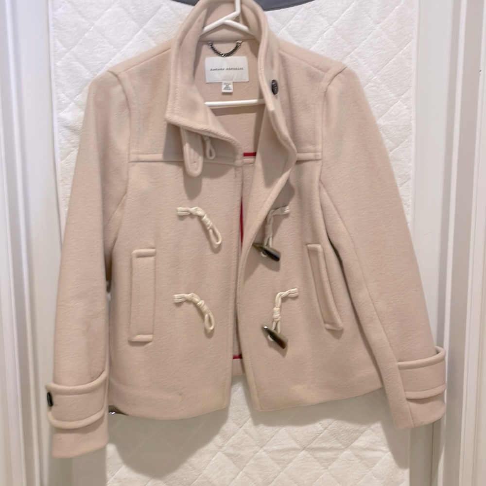 Banana Republic cream short wool coat